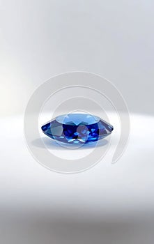 Single Blue Sapphire on White