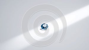 Single Blue Sapphire on White