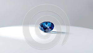 Single Blue Sapphire on White