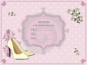 Elegant invitation for a bachelorette party.