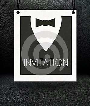 Elegant invitation suit and bow tie