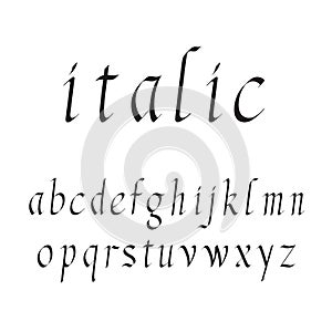 Elegant italic font vector illustration.