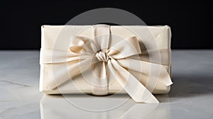 Elegant Ivory Box With Bow: Easter Gift Of Soap Making Paper