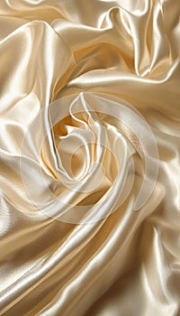 Elegant ivory silk satin drapery, abstract monochrome luxury background for sophisticated design