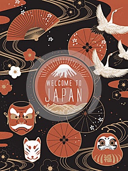 Elegant Japan travel poster