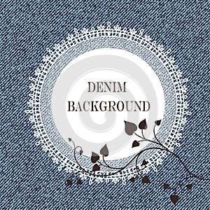 Elegant jeans background and frame