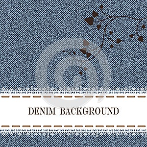 Elegant jeans background and frame