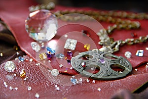 The elegant Jewelry and gems are elegantly