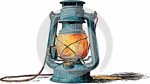 Elegant Lantern with Glowing Light Vector Illustration for Design Projects