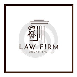 Elegant lawyer law logo brand wordmark illustration