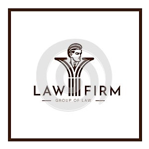 Elegant lawyer law logo brand wordmark illustration