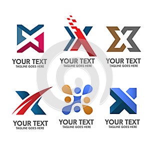 Elegant Letter X logo concept vector