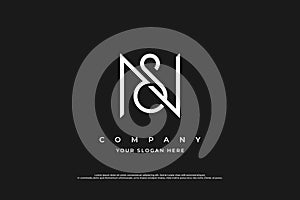 Elegant Letter SN Logo or NS Logo Design