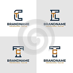 Elegant Letters CT and TC Monogram Logo, suitable for business with CT or TC initials