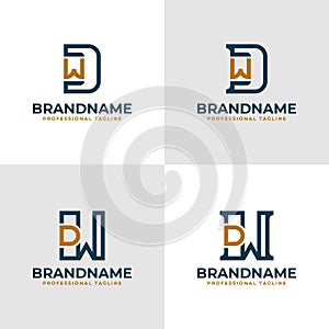 Elegant Letters DW and WD Monogram Logo, suitable for business with WD or DW initials