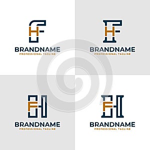 Elegant Letters FH and HF Monogram Logo, suitable for business with FH or HF initials