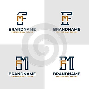 Elegant Letters FM and MF Monogram Logo, suitable for business with FM or MF initials