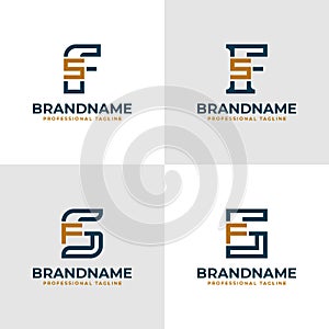 Elegant Letters FS and SF Monogram Logo, suitable for business with FS or SF initials