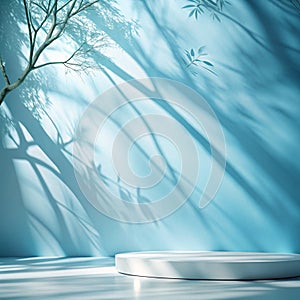 Elegant Light Blue Product Display Backdrop