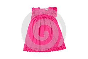 Elegant light pink children summer dress, isolated