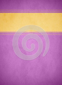 Elegant Light Purple Parchment. Textured Gold Banner with Purple and Gold Trim.