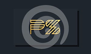 Elegant line art initial letter PR logo