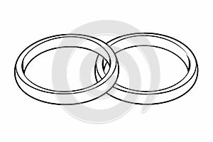 Elegant Line Drawing of Wedding Rings