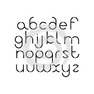 Elegant line orbed font.