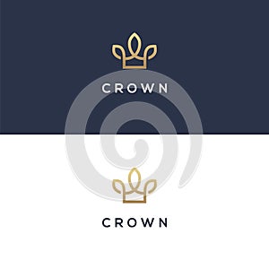 Elegant linear crown logo.