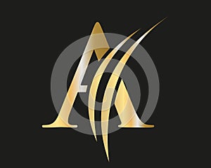 Elegant A logo with luxury concept. Letter A logo design, Gold, beauty industry, fashion, cosmetics business, natural, spa, salon