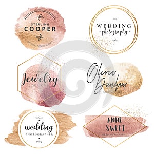 elegant logotype collection wedding planners photographers