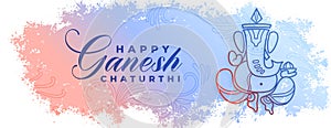 elegant lord ganesha chaturthi celebration banner in watercolor style vector illustration