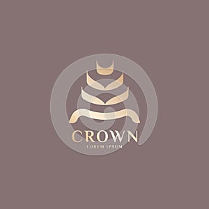 Elegant luxurious golden pastel majesty crown logo