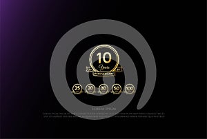 Elegant Luxury 10 20 25 30 50 75 100 Years Anniversary Logo Design