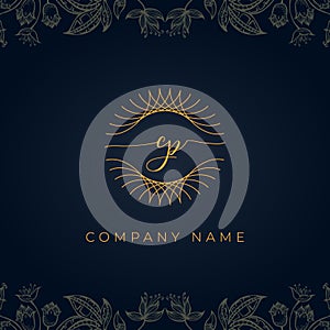 Elegant luxury letter CP logo