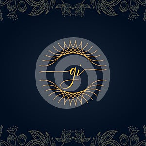 Elegant luxury letter GI logo