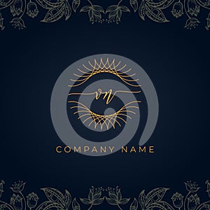 Elegant luxury letter VN logo photo