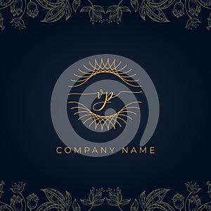 Elegant luxury letter VP logo