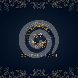 Elegant luxury letter WA logo photo