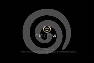 Elegant Luxury Pearl Jewelry Seashell Oyster Scallop Shell Oyster Cockle Clam Mussel Logo Design Vector