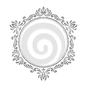 Elegant luxury vintage silver floral frame