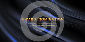 Elegant luxury wave dark blue award success nominee background. Presentation for music or film festival