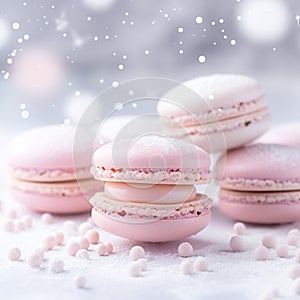 Elegant Macaron Collection in Clean, Bright Lighting - A Sweet Treat for All Seasons. Generative AI