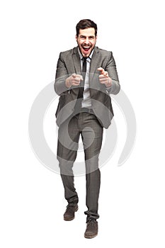 Elegant man being happy