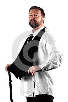 Elegant man on white background
