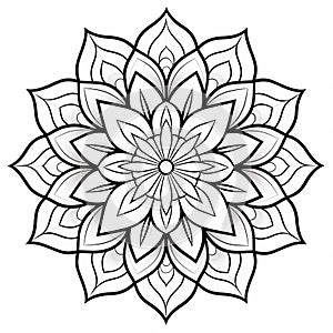 Elegant Mandala Coloring Page With Artistic Flower