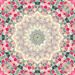 Elegant Mandala in floral colours. ornamental wallpaper design.