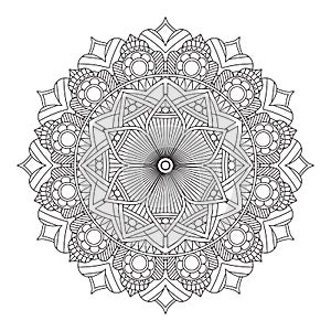 Elegant mandala in outline design