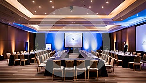 An elegant meeting room designed to facilitate productive discussions and networking opportunities among business professionals