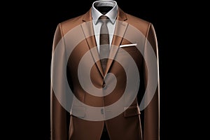 Elegant men brown suit. Generate Ai